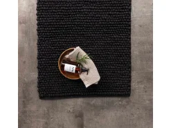 ebuy24 Alfombra De Baño|Ropa De Cama^Alfombra de baño Wilmer 80x50cm color . Negro