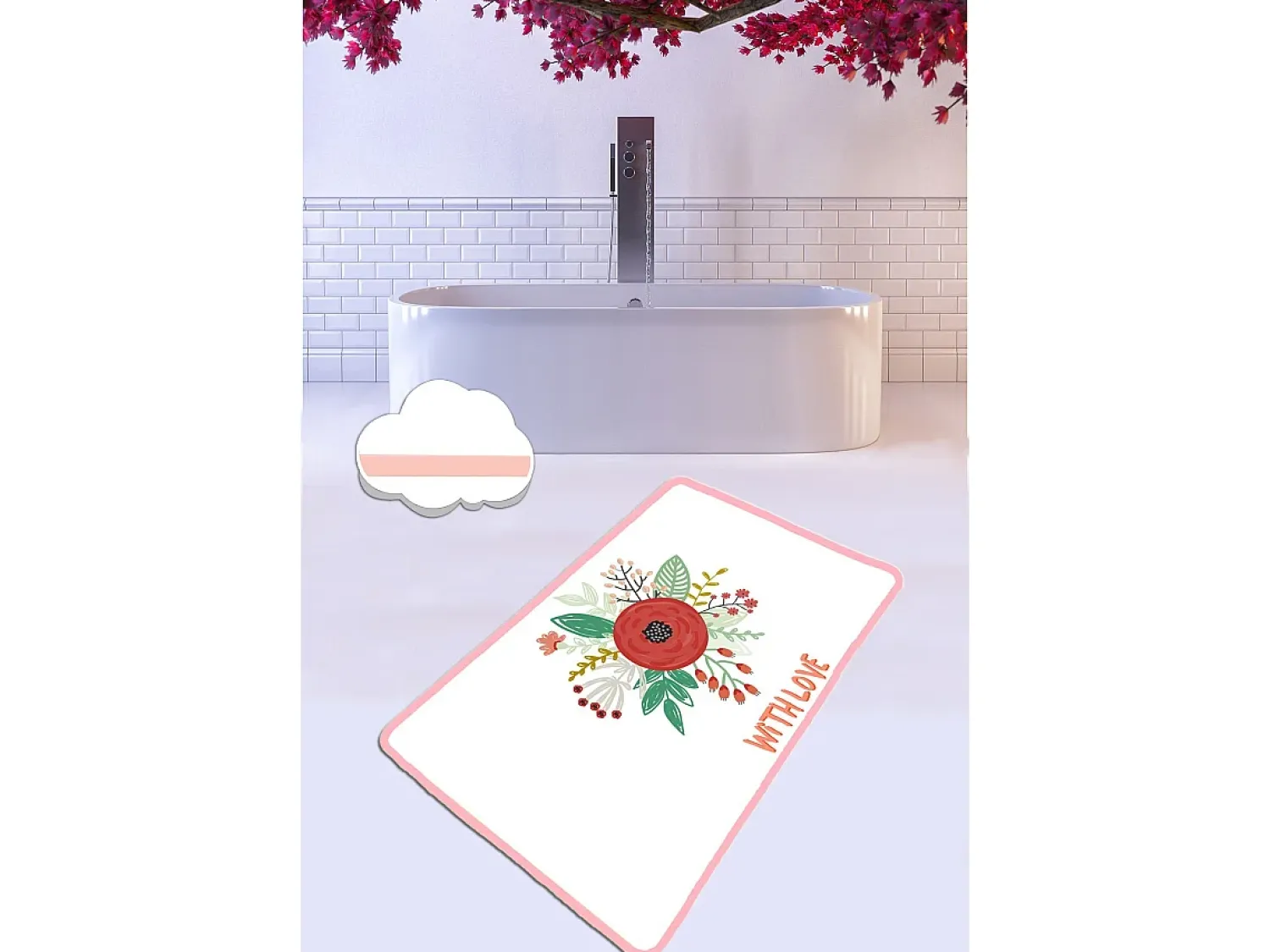 Best Alfombra de baño With Love (70 x 120) Multicolor