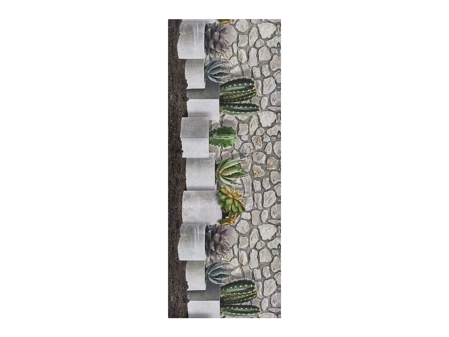 Clearance Alfombra de cocina - Dibujos con flores - - 52 x 100 cm - RICCI Gris