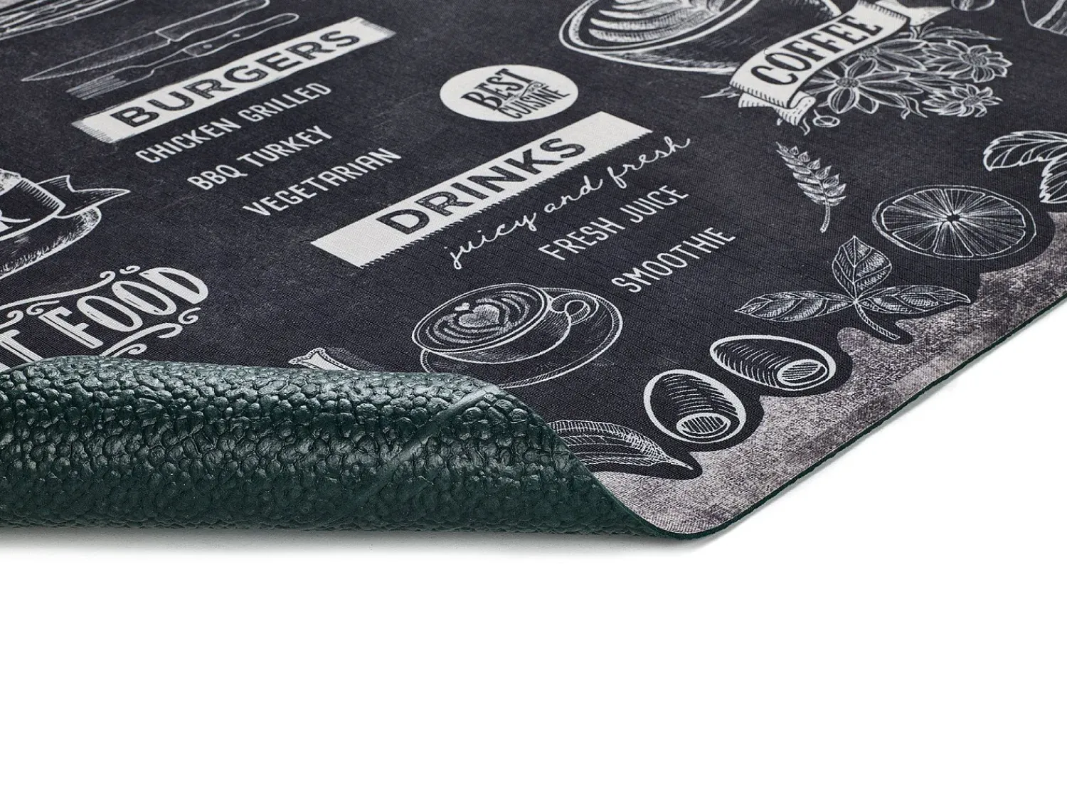 Sale Alfombra de cocina - Diseño de menús - - 52 x 100 cm - RICCI Negro
