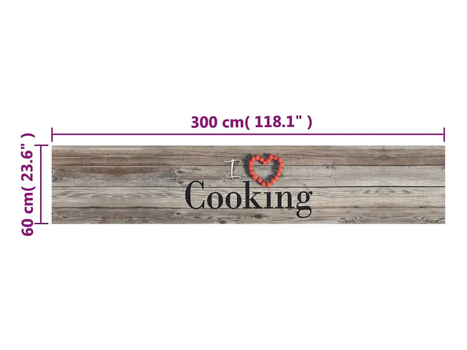 Sale Alfombra de cocina lavable terciopelo Cooking gris 60x300 cm ES261249 Multicolor