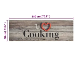 New Alfombra de cocina lavable terciopelo cooking gris 60x180 cm ES802532 Multicolor