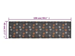 Best Alfombra de cocina lavable terciopelo dibujo de patas 45x150 cm ES279710 Multicolor