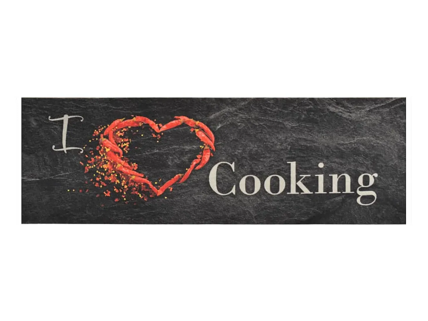 Alfombra de cocina lavable terciopelo Cooking negro 60x180 cm ES459330