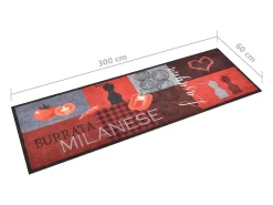 New Alfombra de cocina lavable Tomatoes 60x300 cm ES306211 Multicolor