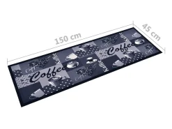 Alfombra de cocina lavable Coffee azul 45x150 cm ES746093