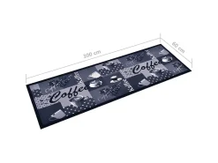 New Alfombra de cocina lavable Coffee azul 60x300 cm ES321194 Multicolor