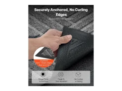 Felpudo^Alfombra de Entrada SucceBuy, 156x91,4 cm, Felpudo Exterior Interior Moderno Elegante, con Reverso Antideslizante TPE, Resistente Lavable, Atrapa Polvo, Gris Negro