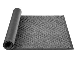 Felpudo^Alfombra de Entrada SucceBuy, 156x91,4 cm, Felpudo Exterior Interior Moderno Elegante, con Reverso Antideslizante TPE, Resistente Lavable, Atrapa Polvo, Gris Negro