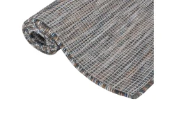 Discount Clicnbuy Alfombra de exterior de tejido plano marrón y azul 80x150 cm Negro
