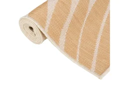 Hot Alfombra de exterior de tejido plano con estampado de hojas de 120 x 170 cm Amarillo