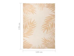 Hot Alfombra de exterior de tejido plano con estampado de hojas de 120 x 170 cm Amarillo