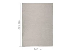 Alfombra de exterior de tejido plano gris taupe 140x200 cm