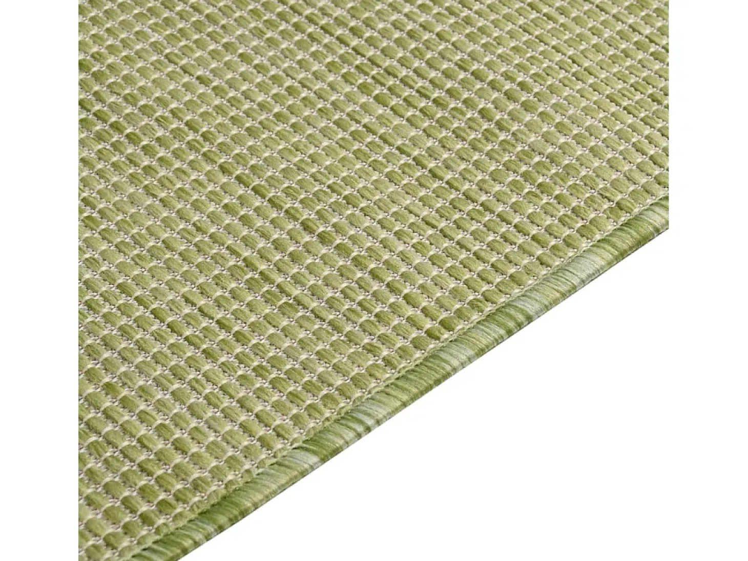 Alfombra de exterior de tejido plano verde 140x200 cm