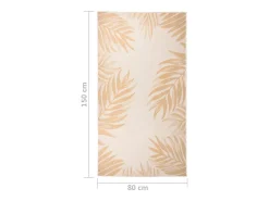 Clearance Alfombra de exterior de tejido plano con estampado de hojas de 80 x 150 cm Amarillo