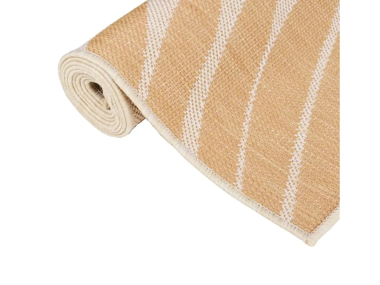 Clearance Alfombra de exterior de tejido plano con estampado de hojas de 80 x 150 cm Amarillo
