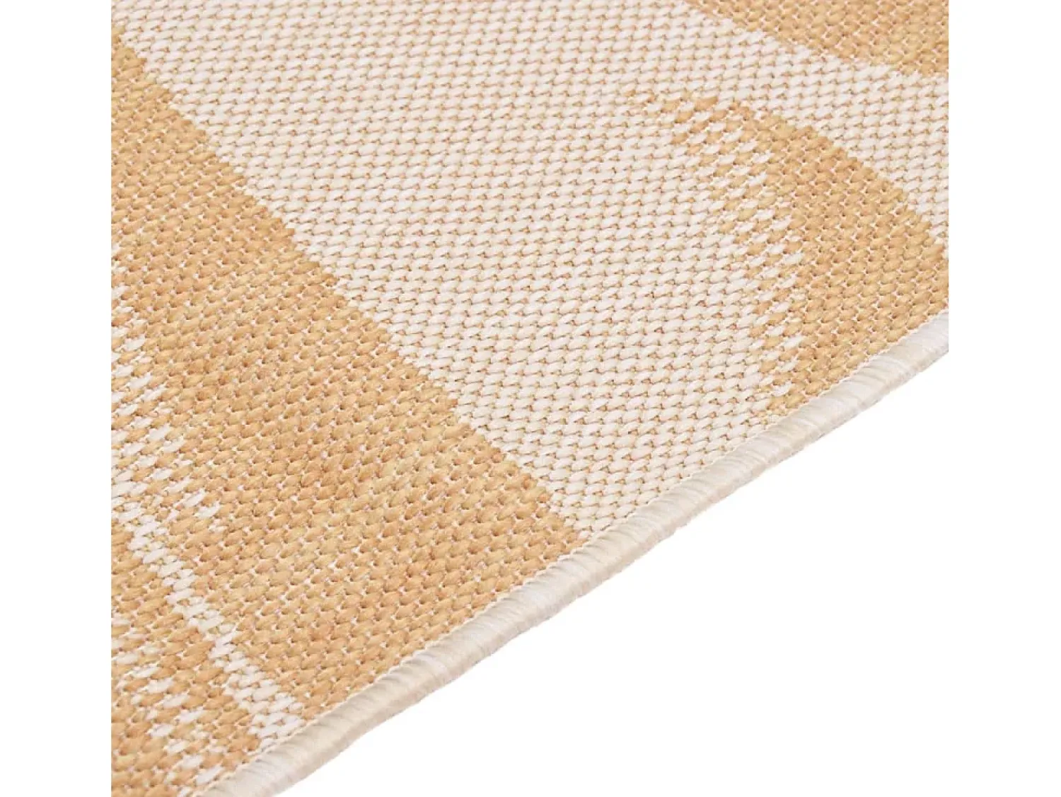 Clearance Alfombra de exterior de tejido plano con estampado de hojas de 80 x 150 cm Amarillo
