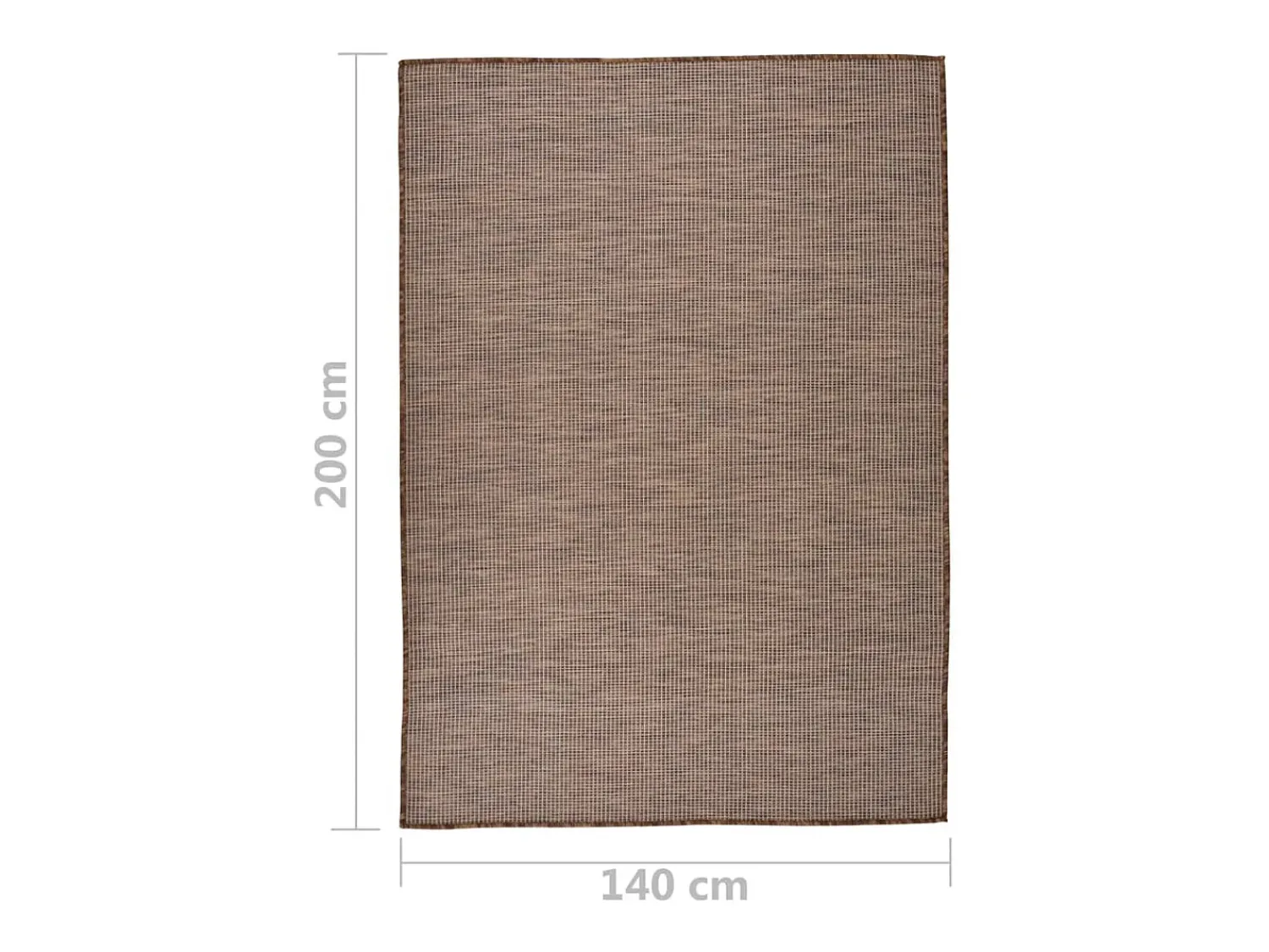 Hot Alfombra de exterior de tejido plano 140x200 cm Marrón Marru00f3n