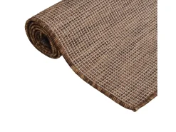 Hot Alfombra de exterior de tejido plano 140x200 cm Marrón Marru00f3n