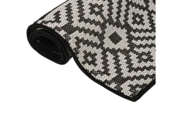Alfombra De Cocina^Alfombra de exterior de tejido plano 160x230 cm Rayas negras Negro