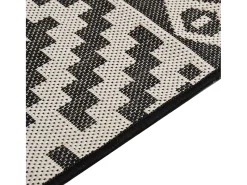 Outlet Alfombra de exterior de tejido plano 80x250 cm Rayas negras Negro