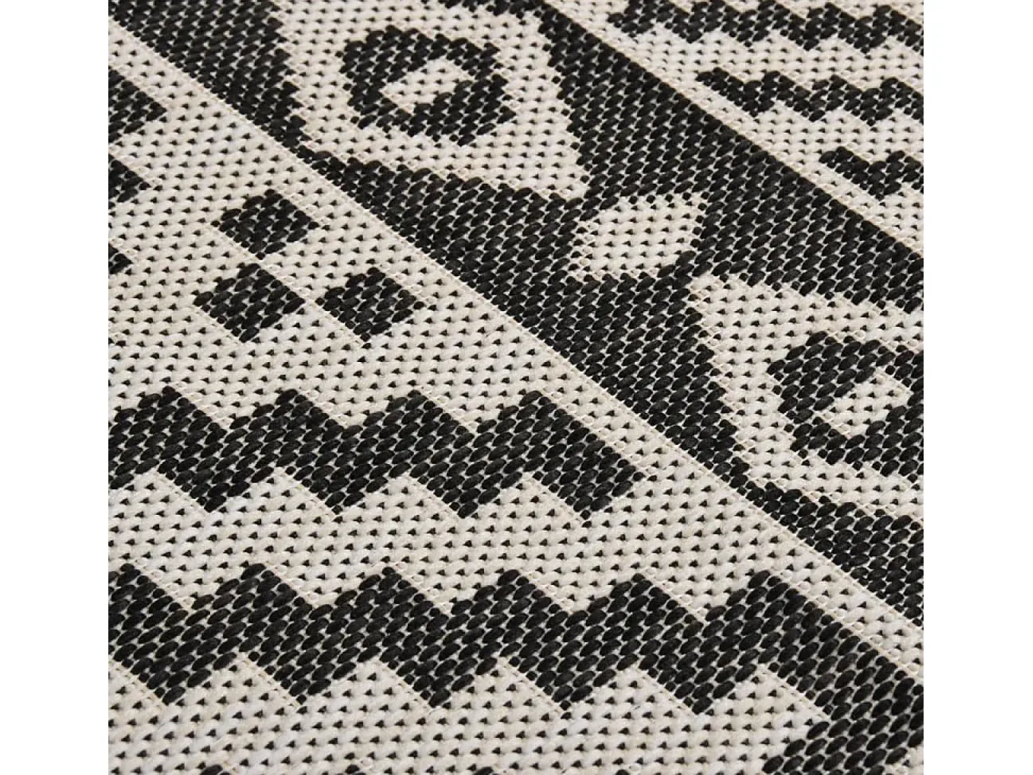 Outlet Alfombra de exterior de tejido plano 80x250 cm Rayas negras Negro