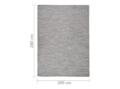 Alfombra de exterior de tejido plano 200x280 cm Marrón y azul Negro