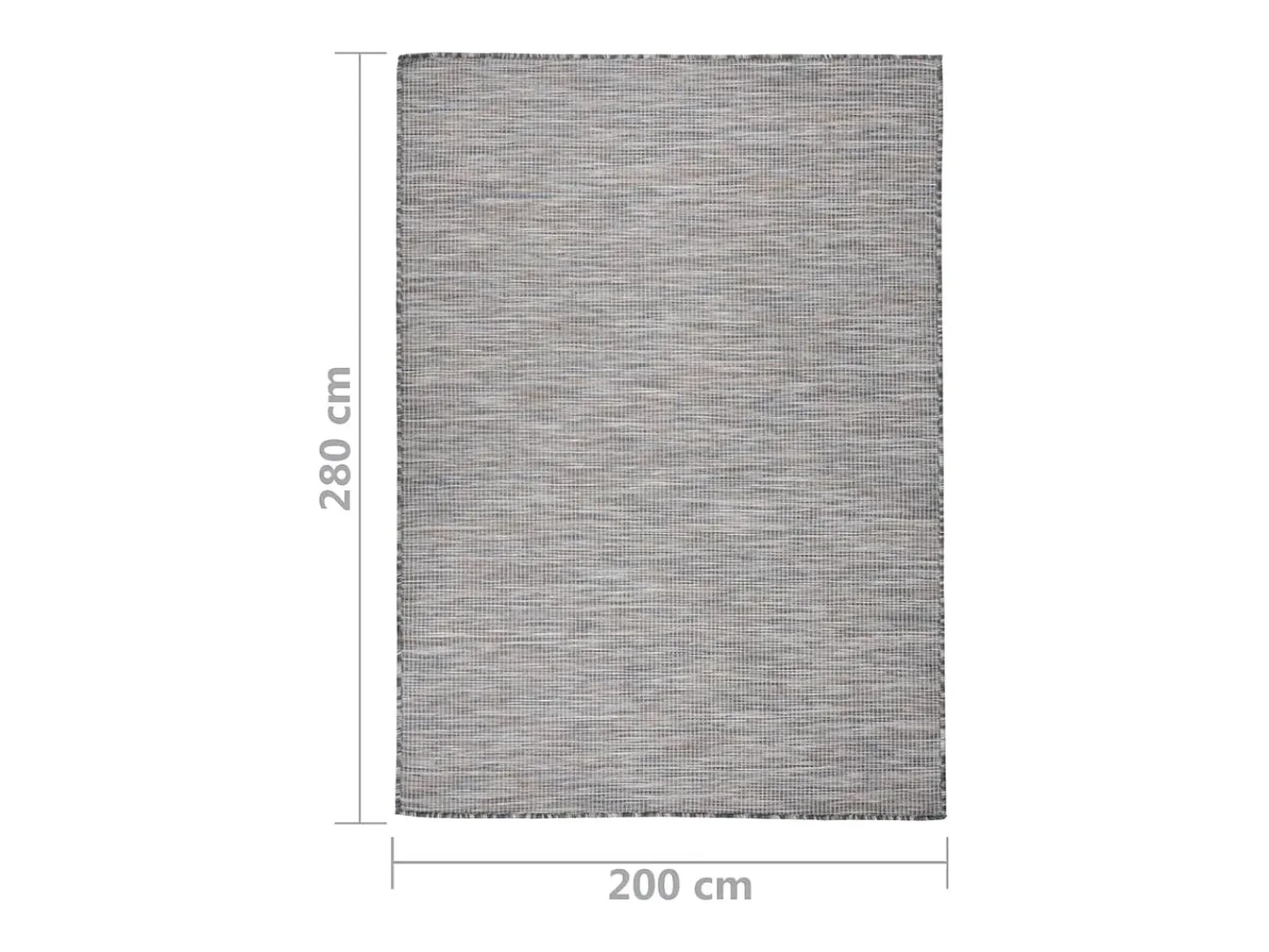 Alfombra de exterior de tejido plano 200x280 cm Marrón y azul Negro