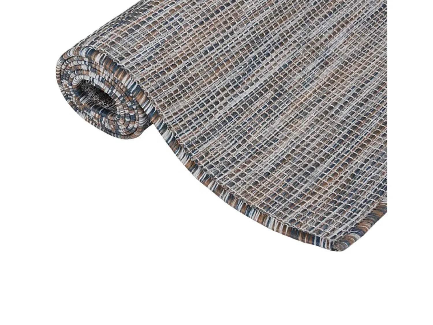 Alfombra de exterior de tejido plano 200x280 cm Marrón y azul Negro