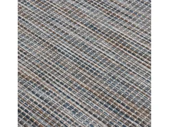 Alfombra de exterior de tejido plano 200x280 cm Marrón y azul Negro