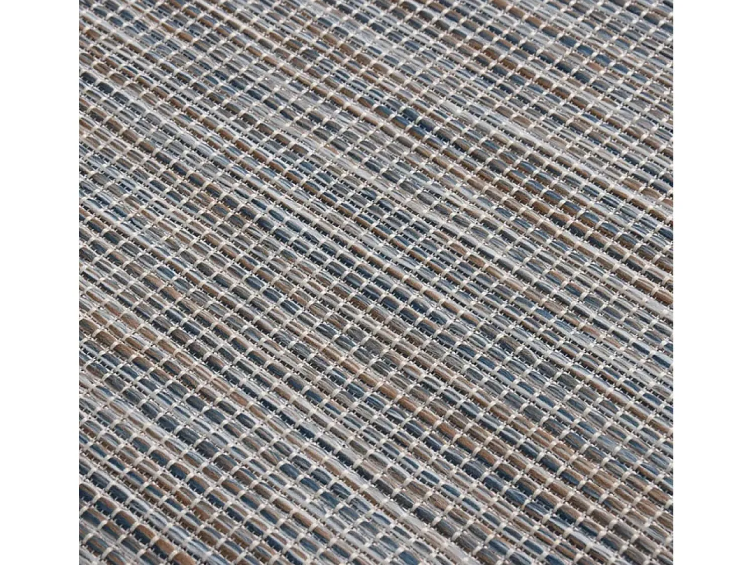 Alfombra de exterior de tejido plano 200x280 cm Marrón y azul Negro