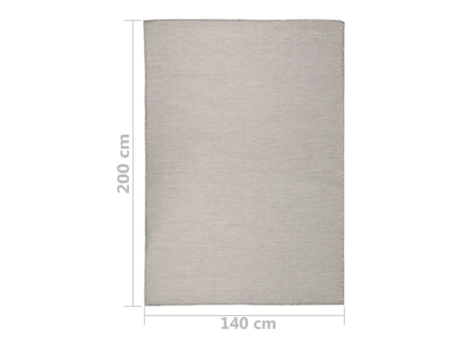 Alfombra De Cocina^Alfombra de exterior de tejido plano 140x200 cm color topo Gris