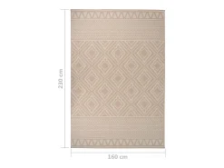 Outlet Alfombra de exterior de tejido plano 160x230 cm Rayas marrones Marru00f3n