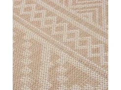 Outlet Alfombra de exterior de tejido plano 160x230 cm Rayas marrones Marru00f3n