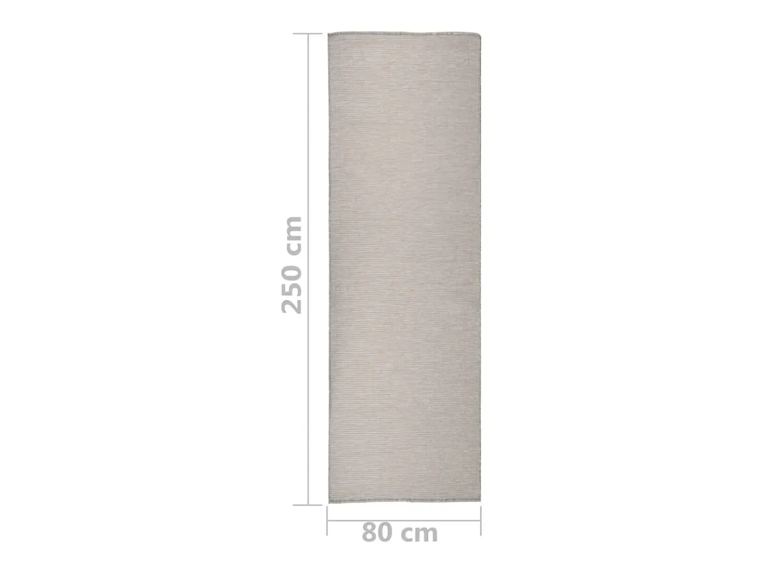 Clicnbuy Alfombra De Exterior^Alfombra de exterior de tejido plano gris taupe 80x250 cm Topo