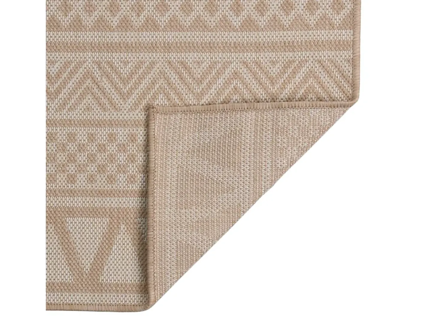 Alfombra de exterior de tejido plano rayas marrones 120x170 cm