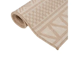 Alfombra de exterior de tejido plano rayas marrones 120x170 cm