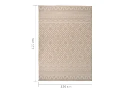 Alfombra de exterior de tejido plano rayas marrones 120x170 cm