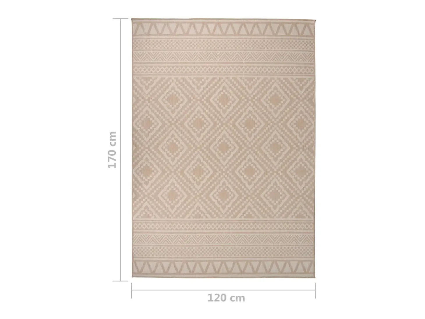 Alfombra de exterior de tejido plano rayas marrones 120x170 cm