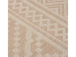 Alfombra de exterior de tejido plano rayas marrones 120x170 cm