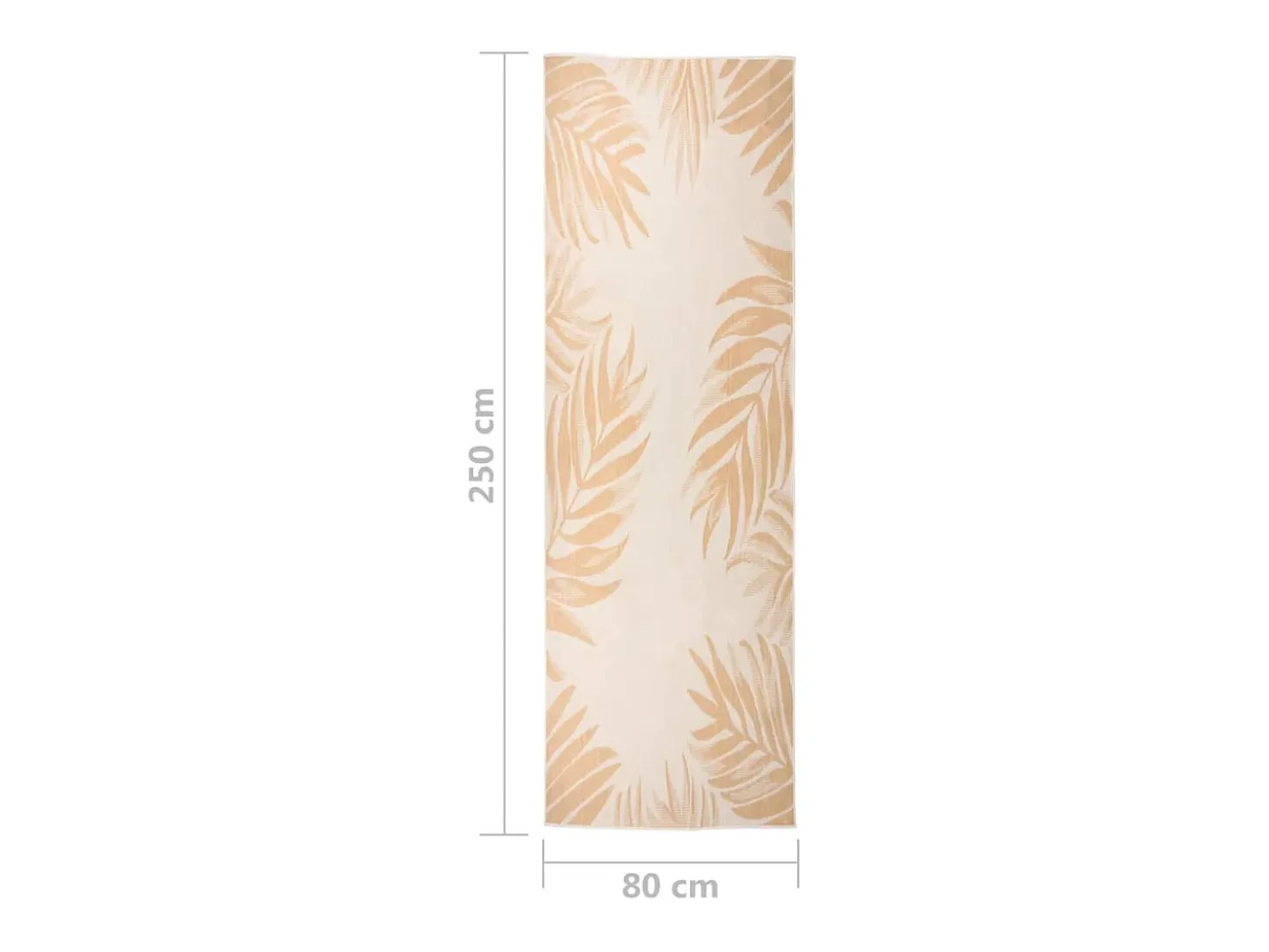 Alfombra de exterior de tejido plano con estampado de hojas de 80 x 250 cm