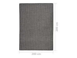Alfombra de exterior de tejido plano gris 200x280 cm