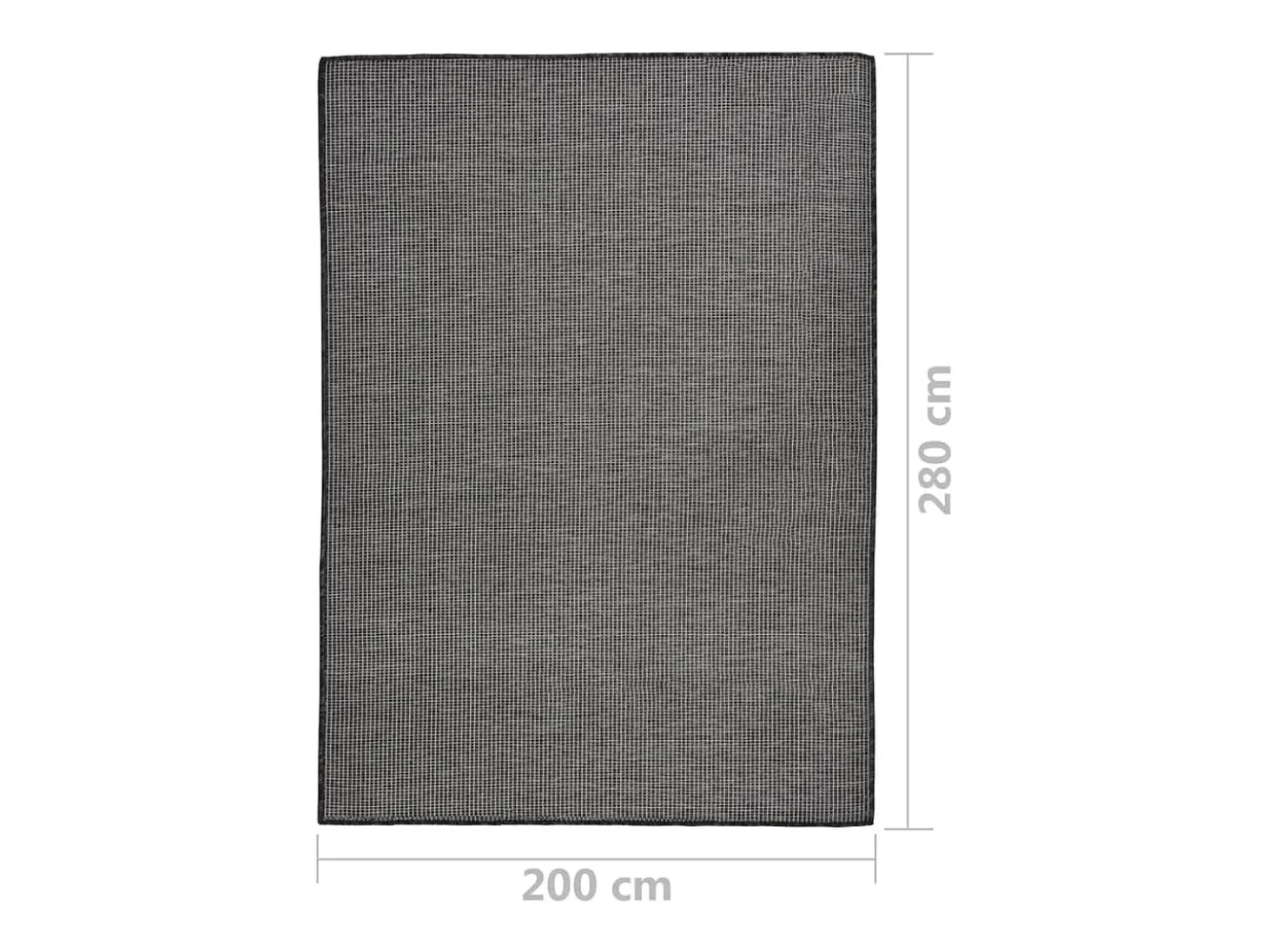 Alfombra de exterior de tejido plano gris 200x280 cm