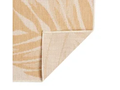 Best Clicnbuy Alfombra de exterior tejido plano estampado de hoja 140x200 cm Amarillo