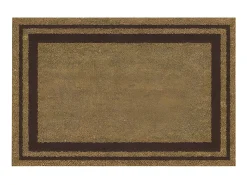 Felpudo^Alfombra de fibra de coco natural con borde marrón 40x60cm - IDMAT Marru00f3n