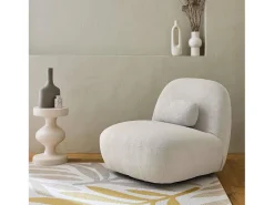Alfombra de interior/exterior, estampado beige y mostaza, poliéster