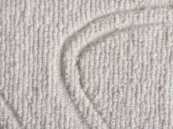 Alfombra de lana 100% tufted a mano con relieve, diseño abstracto, 200 x 290, Marfil, CELESTIA