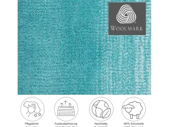 Alfombra de lana con degradado de color 70x140 cm Turquesa Wool Comfort