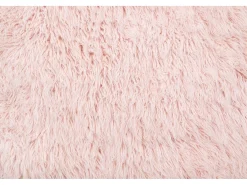 Alfombra de lana natural tejida a mano 80x160 cm Rosa Fluffy