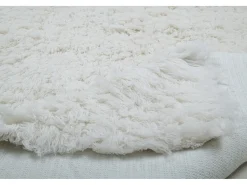 Alfombra de lana natural tejida a mano 180x250 cm Blanco Fluffy